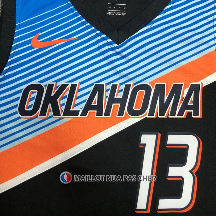 Maillot Oklahoma City Thunder Paul George NO 13 Ville 2020-21 Noir